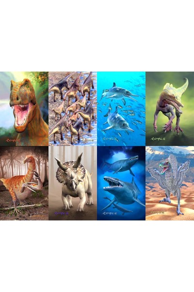 Dinosaur Fact Cards - Red (Each)