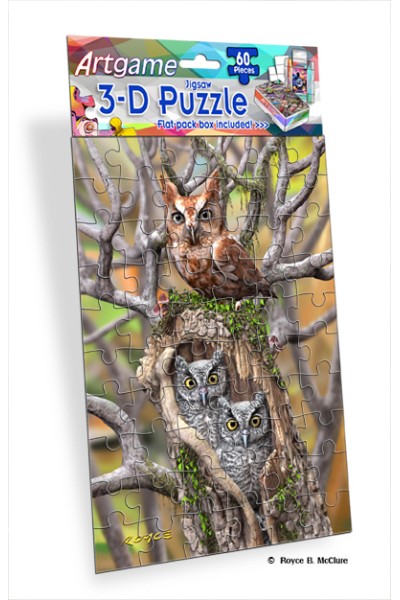 Royce 60pc Mini Puzzle - Owls (4 Pack)