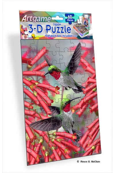Royce 60pc Mini Puzzle - Hummingbirds (4 Pack)