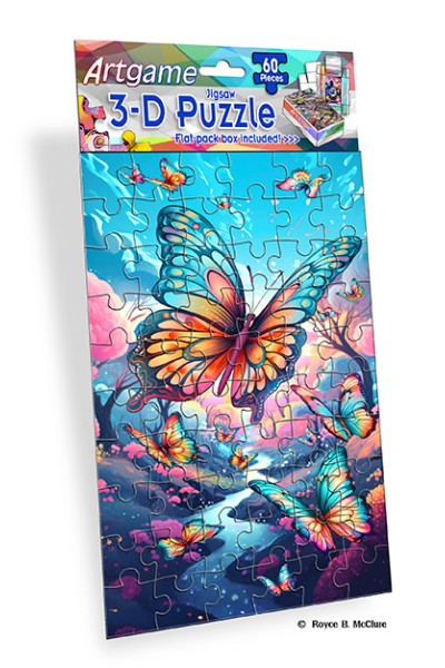Artgame 60pc Mini Puzzle - Butterfly River (4 Pack)