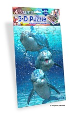 Royce 60pc Mini Puzzle - Dolphins Flip (4 Pack)