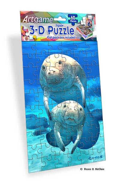 Royce 60pc Mini Puzzle - Manatees Flip (4 Pack)
