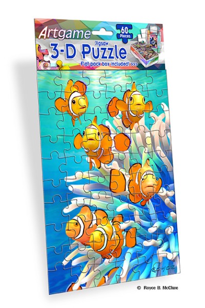 Royce 60pc Mini Puzzle - Orange Clowns (4 Pack)