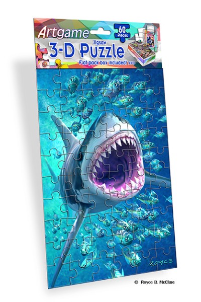 Royce 60pc Mini Puzzle - Sharks Flip (4 Pack)