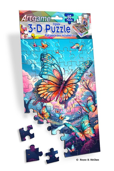 Artgame 60pc Mini Puzzle - Butterfly River (4 Pack)