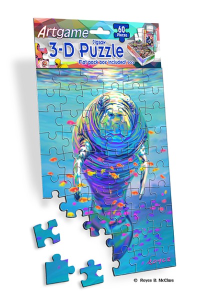 Royce 60pc Mini Puzzle - Manatees Flip (4 Pack)