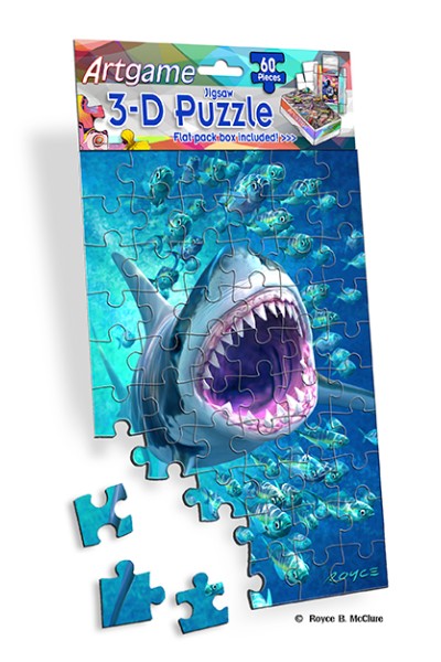 Royce 60pc Mini Puzzle - Sharks Flip (4 Pack)