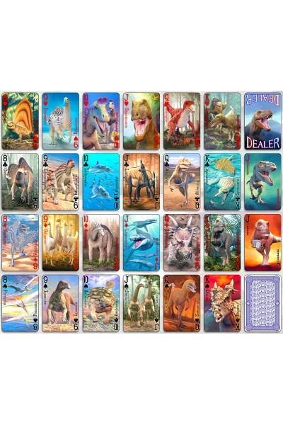 PLAYING CARDS -24 Deck Dinosaur Card Display - FILLED
