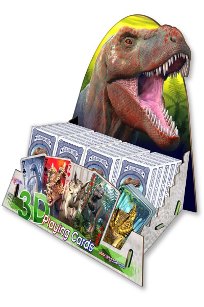 PLAYING CARDS -24 Deck Dinosaur Card Display - FILLED