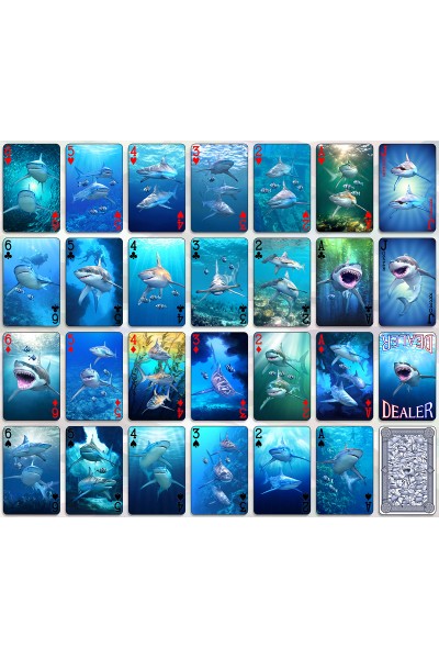 PLAYING CARDS -24 Deck Shark Card Display - FILLED