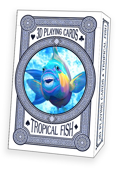 PLAYING CARDS -24 Deck Tropical Fish Card Display -FILLED