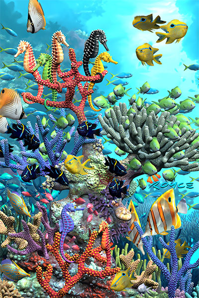 Royce 4"x6" Postcard - Coral Turtles Flip (6 Pack)