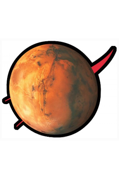 3D NASA Small 2.5" Sticker - Mars - Pack of 10 