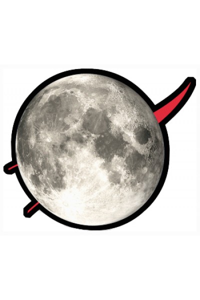 3D NASA Small 2.5" Sticker - Moon - Pack of 10
