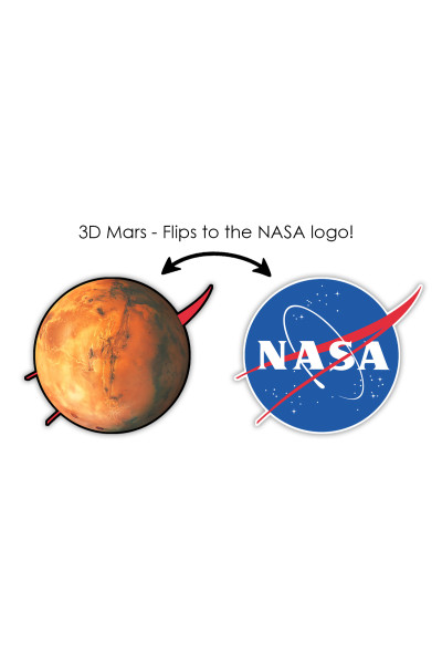 3D NASA Small 2.5" Sticker - Mars - Pack of 10 