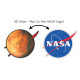 3D NASA Small 2.5" Sticker - Mars - Pack of 10 