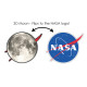 3D NASA Small 2.5" Sticker - Moon - Pack of 10