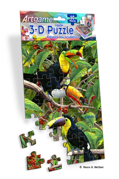 Royce 60pc Mini Puzzle - Toucans (4 Pack)