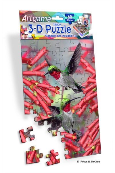 Royce 60pc Mini Puzzle - Hummingbirds (4 Pack)