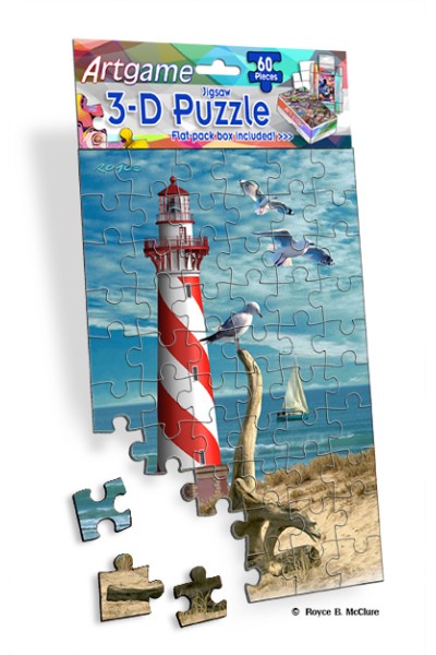 Royce 60pc Mini Puzzle - Lighthouse (4 Pack)